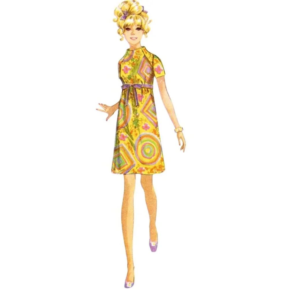 Simplicity Jiffy Pattern 9845 60s Vintage Dress 2 Lengths Plus Size 18-26 Retro